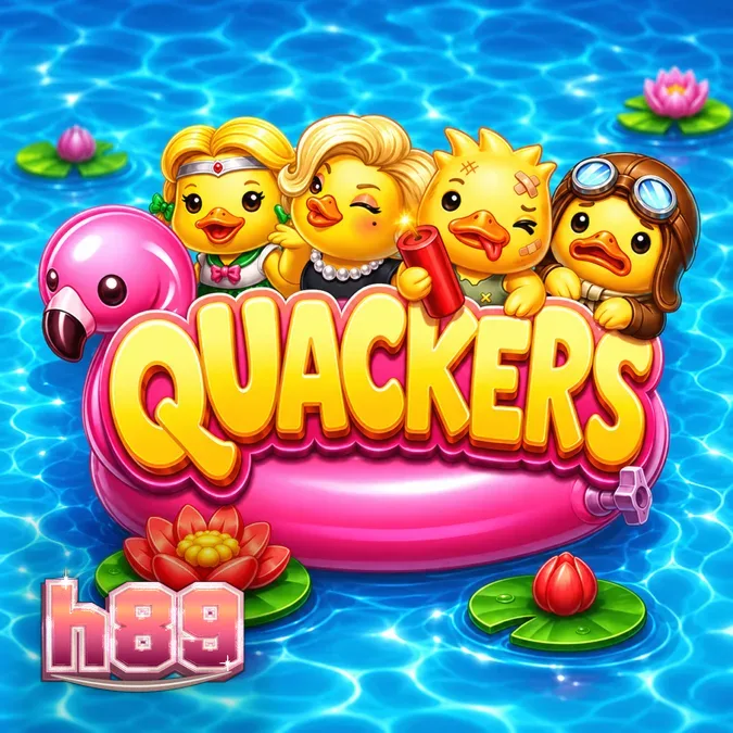 Tampilan grid 6x6 pada slot Quackers dengan karakter bebek yang aktif